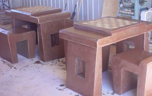 custom concrete chess tables